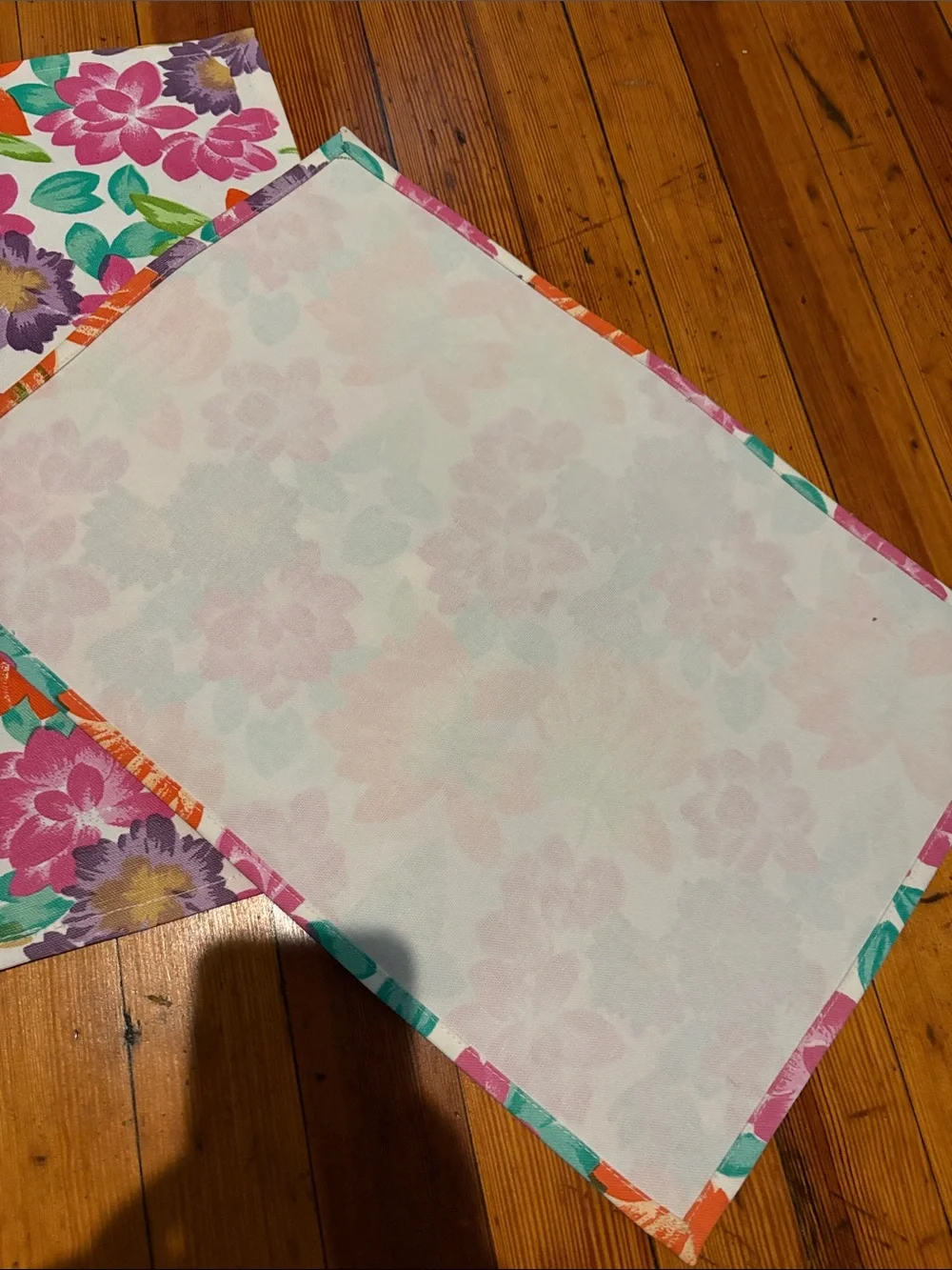 Bright Floral placemats in Orange, Pink, Purple, Teal
